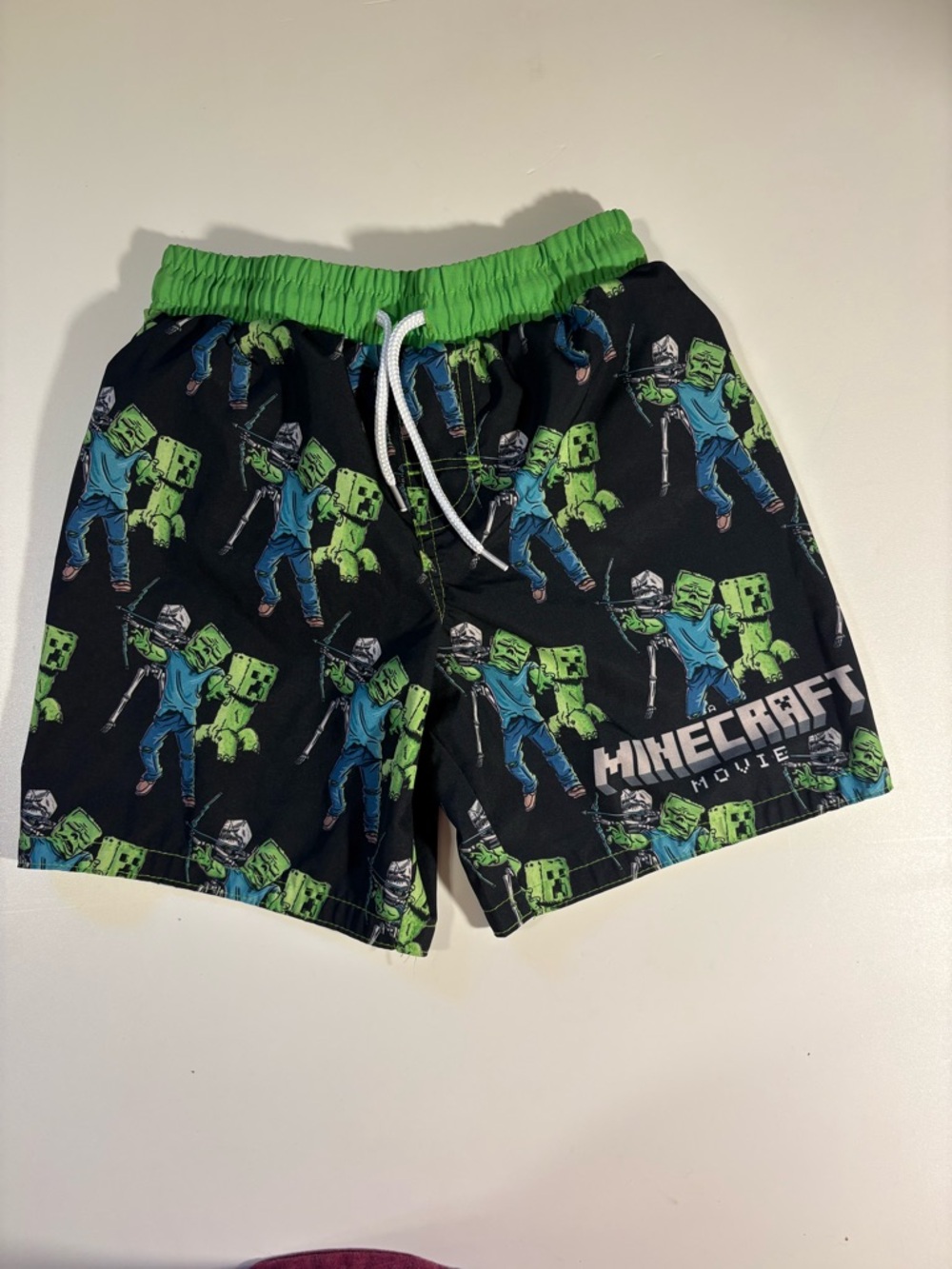 Minecraft Kids' Swim Trunks in Black & Green